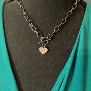 Heart shaped rhinestone jewelry set